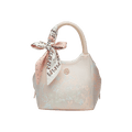 Brocade Silk Cute Pink Floral Bucket Bag Designer Handbag - SinoCultural -- P17020204