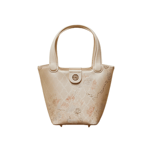 Mulberry Silk Leather Exquisite Jacquard Basket Bag - SinoCultural -- P17061705