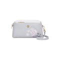 Embroidery Leather Purple Bauhinia Hand Clutch Wallet - SinoCultural -- P220276
