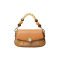 Brocade Mulberry Silk Brown Chain Mini Women Clutch Handbag - SinoCultural -- P22028104BN-1