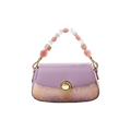 Brocade Mulberry Silk Chain Bag Purple Floral Handbag - SinoCultural -- P22028104P