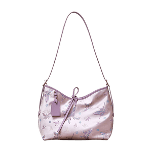 Handcraft Brocade Jacquard Purple Large-Capacity Chinoiserie Tote Bag - SinoCultural -- P27060604-1