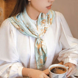 Mulberry Silk 14 Momme Square Scarf Luxury Accessory 63.5x63.5 cm - SinoCultural -- SS007R