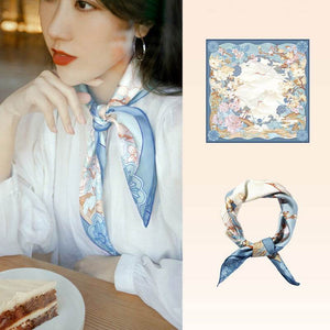 Mulberry Silk 14 Momme Square Scarf Luxury Accessory 63.5x63.5 cm - SinoCultural -- SS007R