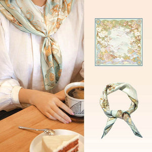 Mulberry Silk 14 Momme Square Scarf Luxury Accessory 63.5x63.5 cm - SinoCultural -- SS007R