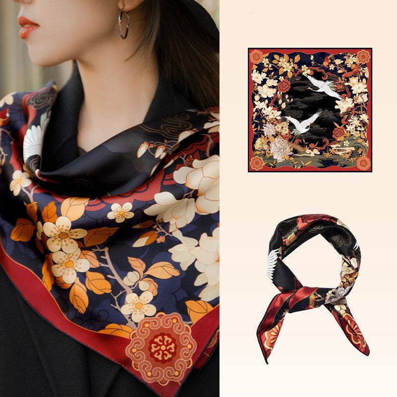 Mulberry Silk 14 Momme Square Scarf Luxury Accessory 63.5x63.5 cm - SinoCultural -- SS007R