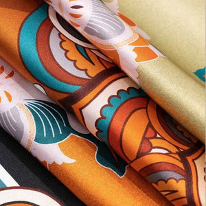 Chinese Style Silk Square Scarf Lotus Design 65 x 65 cm & 88 x 88 cm - SinoCultural -- LS034-1
