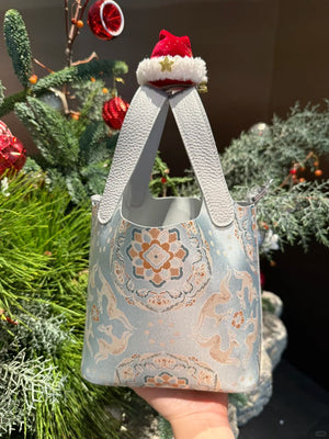 Chinoiserie Luxury Song Brocade Basket Bag – Precious Flower Running Deer