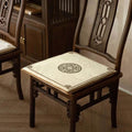 Chinoiserie Classical Sprout Yellow Short Plush Chair Cushion - SinoCultural -- SC018A38