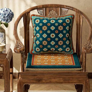 Chinoiserie Small Ball Pattern Short Plush Chair Cushion - SinoCultural -- SC028A38