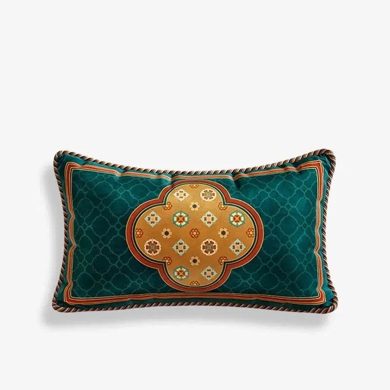 Chinoiserie Small Ball Pattern Short Plush Lumbar Pillow - SinoCultural -- WP028A01