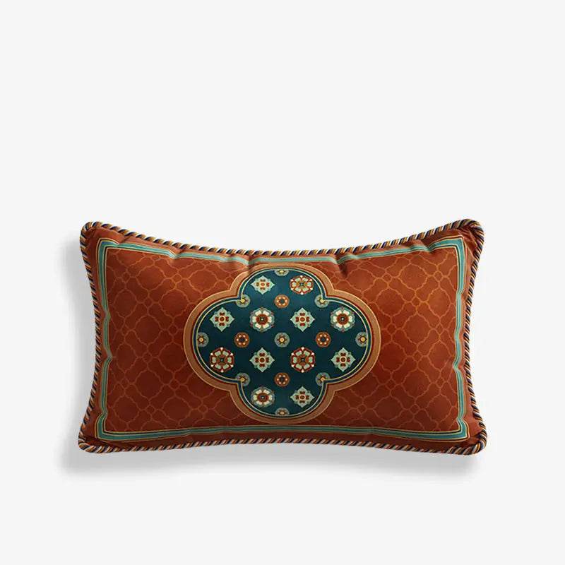 Chinoiserie Small Ball Pattern Short Plush Lumbar Pillow - SinoCultural -- WP028A01