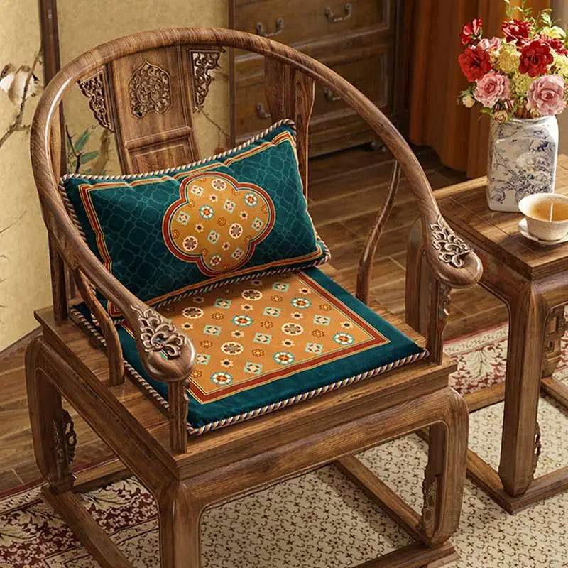 Chinoiserie Small Ball Pattern Short Plush Lumbar Pillow - SinoCultural -- WP028A01