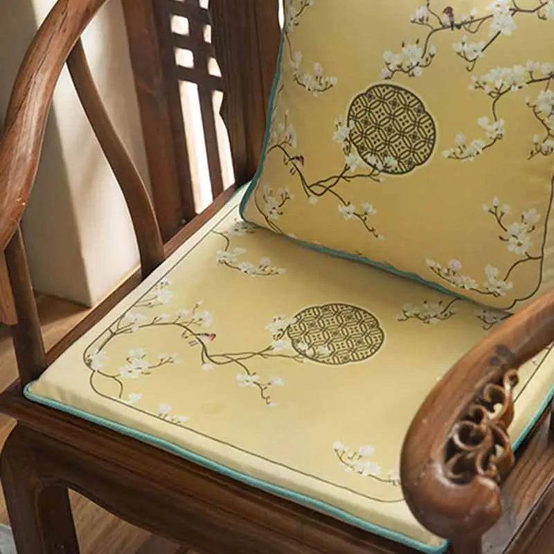 Chinoiserie Classical Windows Short Plush Chair Cushion - SinoCultural -- SC030A38