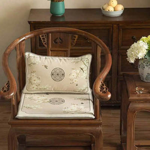 Chinoiserie Classical Windows Short Plush Chair Cushion - SinoCultural -- SC030A38