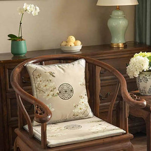 Chinoiserie Classical Windows Short Plush Chair Cushion - SinoCultural -- SC030A38