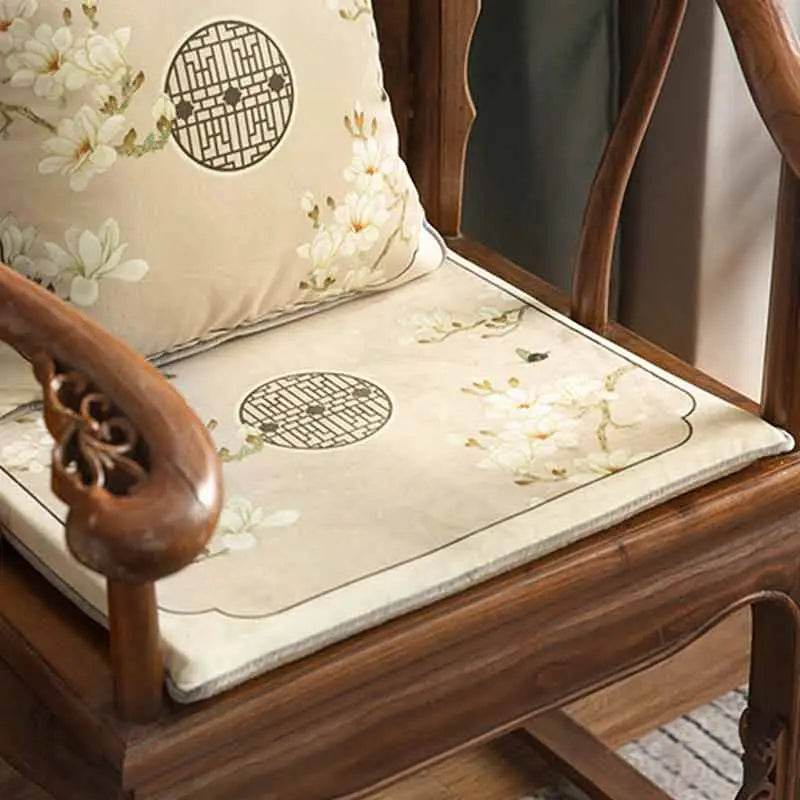 Chinoiserie Classical Windows Short Plush Chair Cushion - SinoCultural -- SC030A38