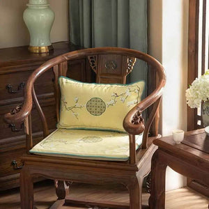 Chinoiserie Classical Windows Short Plush Chair Cushion - SinoCultural -- SC030A38