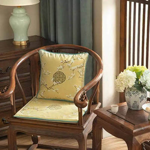 Chinoiserie Classical Windows Short Plush Chair Cushion - SinoCultural -- SC030A38