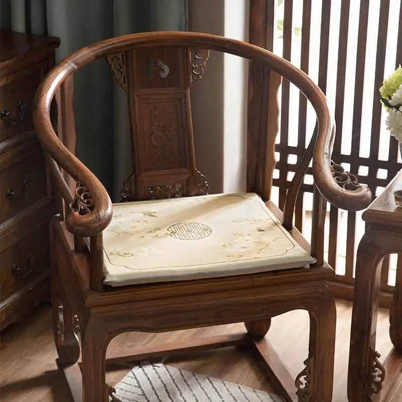 Chinoiserie Classical Windows Short Plush Chair Cushion - SinoCultural -- SC030A38