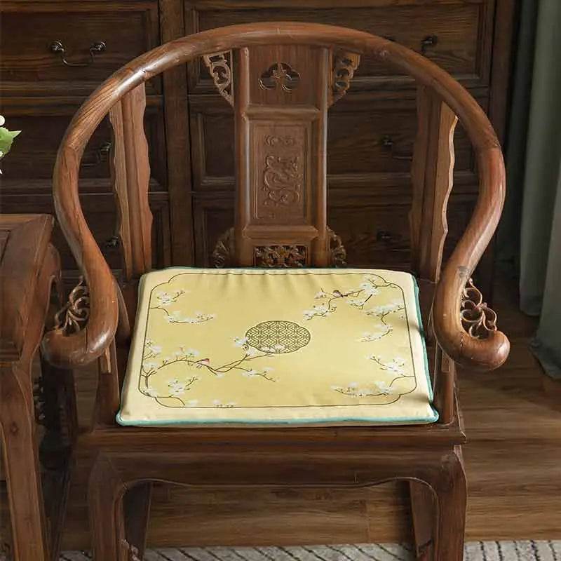 Chinoiserie Classical Windows Short Plush Chair Cushion - SinoCultural -- SC030A38