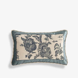 Chinoiserie Blue and White Porcelain Short Plush Chair Cushion - SinoCultural -- SC048A38