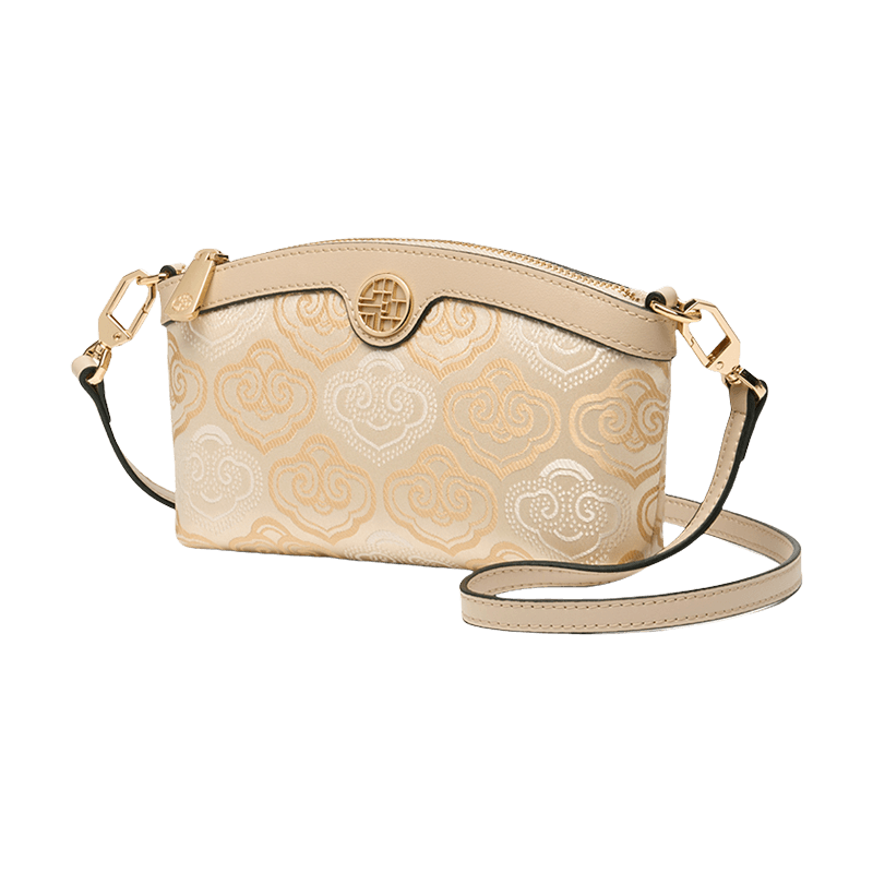Embroidery Leather Clutch Bag Auspicious Clouds - SinoCultural -- SC1599-G3