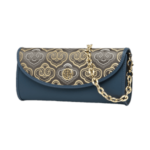 Embroidery Leather Clutch Bag Auspicious Cloud Designer Handbag - SinoCultural -- SC1601-R1