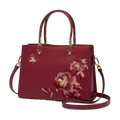 Embroidery Leather Tote Handbag Prosperous Peony - SinoCultural -- SC1605-S2