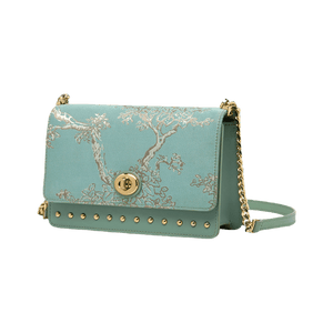 Embroidery Leather Chain Shoulder Bag Sacred Tree Handbag - SinoCultural -- SC1628-A2
