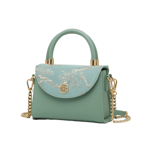Embroidery Leather Shoulder Handbag Luxury Jacquard - SinoCultural -- SC1630-D1