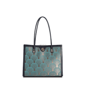 Embroidery Leather Elegant Single Shoulder Tote Bag with a Pocket - SinoCultural -- SC1750-A3