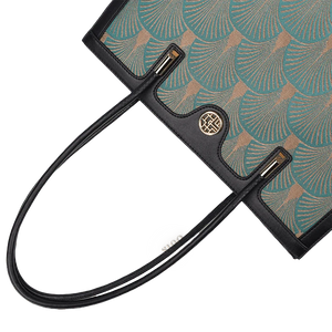 Embroidery Leather Elegant Single Shoulder Tote Bag with a Pocket - SinoCultural -- SC1750-A3