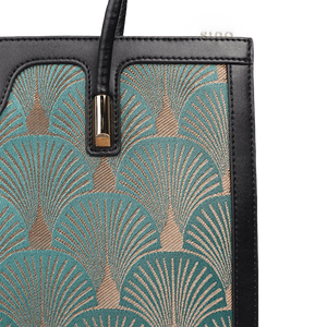 Embroidery Leather Elegant Single Shoulder Tote Bag with a Pocket - SinoCultural -- SC1750-A3