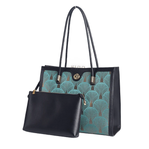 Embroidery Leather Elegant Single Shoulder Tote Bag with a Pocket - SinoCultural -- SC1750-A3