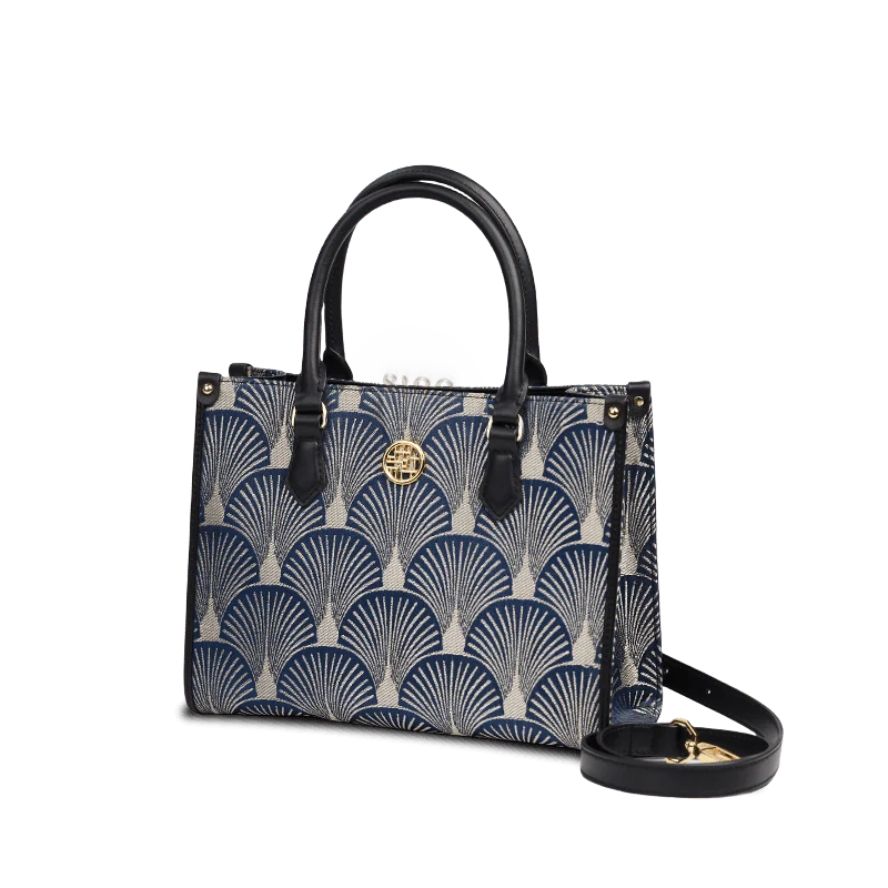 Embroidery Leather Elegant Commute Crossbody Tote Bag - SinoCultural -- SC1752-A2