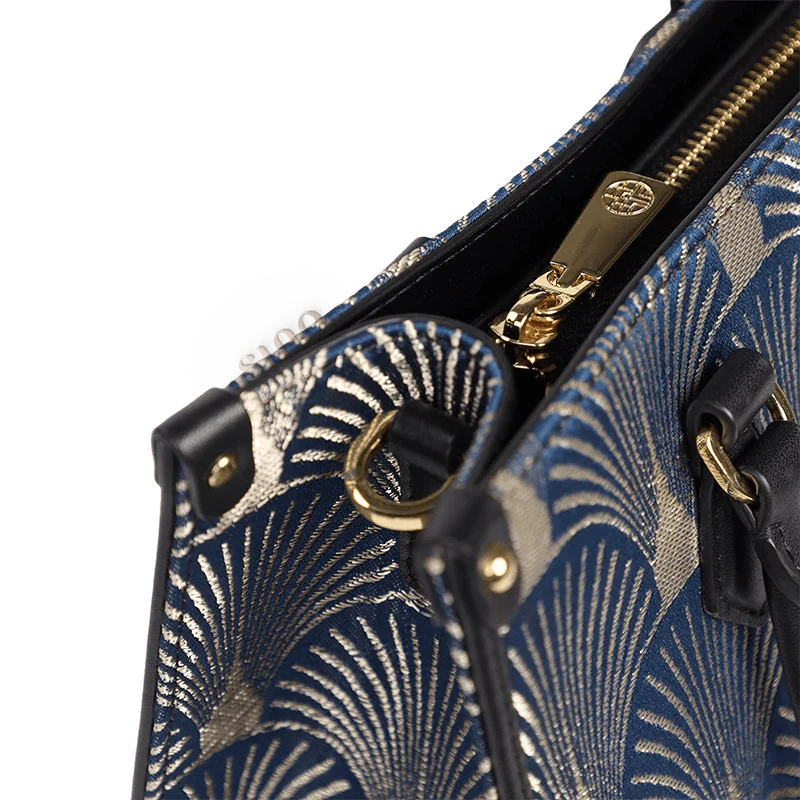 Embroidery Leather Elegant Commute Crossbody Tote Bag - SinoCultural -- SC1752-A2
