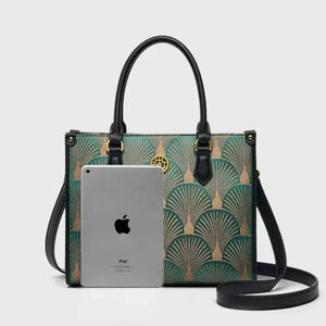Embroidery Leather Elegant Commute Crossbody Tote Bag - SinoCultural -- SC1752-A3