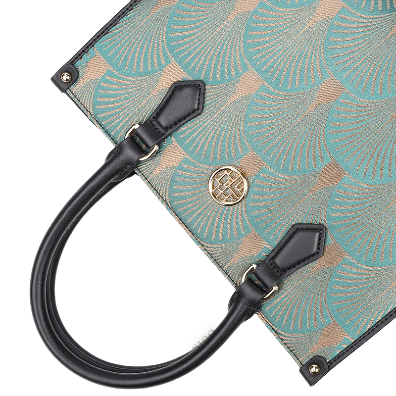 Embroidery Leather Elegant Commute Crossbody Tote Bag - SinoCultural -- SC1752-A3