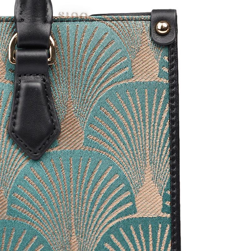 Embroidery Leather Elegant Commute Crossbody Tote Bag - SinoCultural -- SC1752-A3