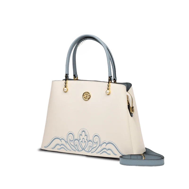 Embroidery Genuine Leather Elegant Crossbody Bag - SinoCultural -- SC1753-A2