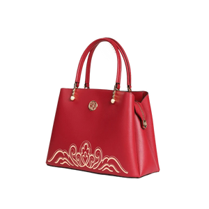 Embroidery Genuine Leather Elegant Crossbody Bag - SinoCultural -- SC1753-A4