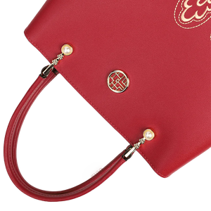 Embroidery Genuine Leather Elegant Crossbody Bag - SinoCultural -- SC1753-A4