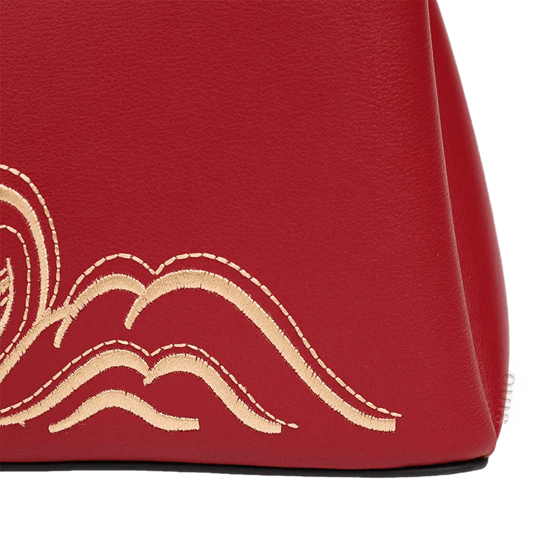 Embroidery Genuine Leather Elegant Crossbody Bag - SinoCultural -- SC1753-A4