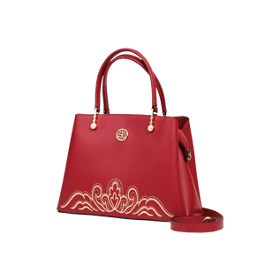 Embroidery Genuine Leather Elegant Crossbody Bag - SinoCultural -- SC1753-A4