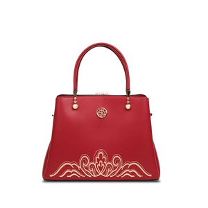 Embroidery Genuine Leather Elegant Crossbody Bag - SinoCultural -- SC1753-A4