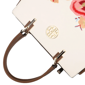 Embroidery Genuine Leather Floral Elegant Crossbody Bag - SinoCultural -- SC1754-A2