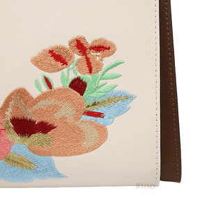 Embroidery Genuine Leather Floral Elegant Crossbody Bag - SinoCultural -- SC1754-A2
