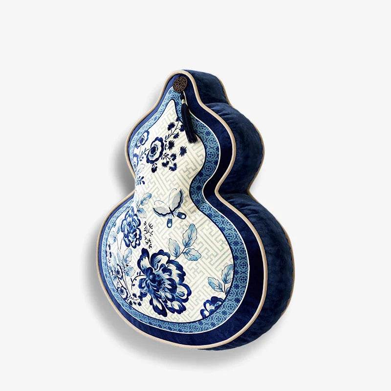 Chinoiserie Blue and White Sofa Throw Pillow Floral Serenade - SinoCultural -- SJZBZ025B