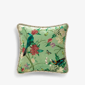 Chinoiserie Vintage Flowers and Birds Throw Pillow - SinoCultural -- SJZBZ048A01